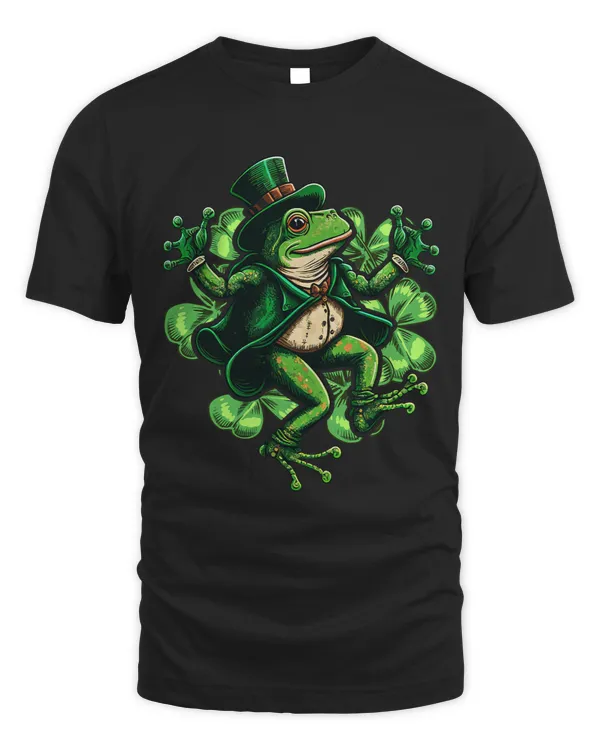 Frogs Lucky Dancing St Patricks Day Shamrock Leprechaun Frog