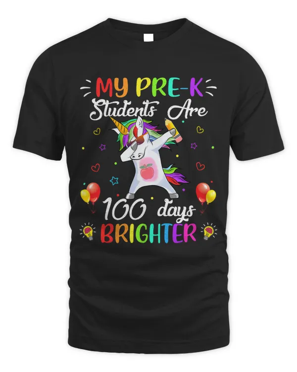 100 Days Brighter Unicorn 100th Day of PreK Teacher