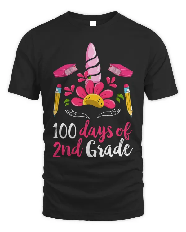 100 Days Of 2nd Grade Student Unicorn 100 Days Of School