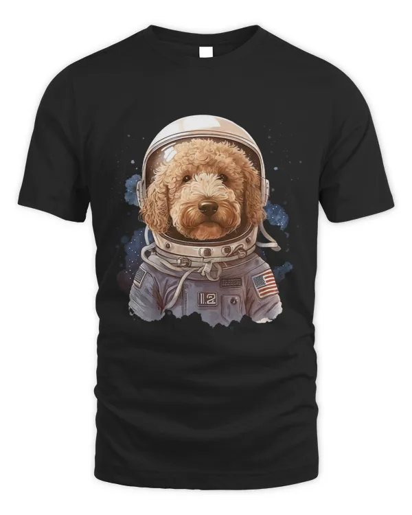 Goldendoodle Astronaut In The Space Cool Graphic Doodle Dog