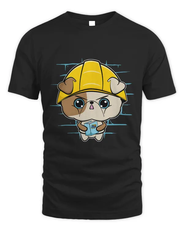 Bulldog Anime Canine Construction Worker