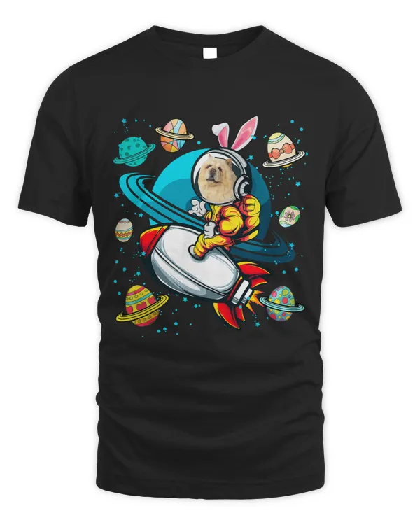 Chow Chow Bunny Astronaut In Space Planets Easter Eggs