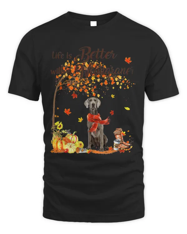 Weimaraner Maple Tree Thanksgiving Day Cute Dog Fall
