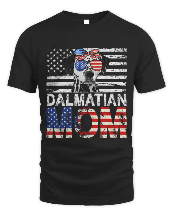 Womens Cool Dalmatian Mom USA Flag Patriotic Mothers Day
