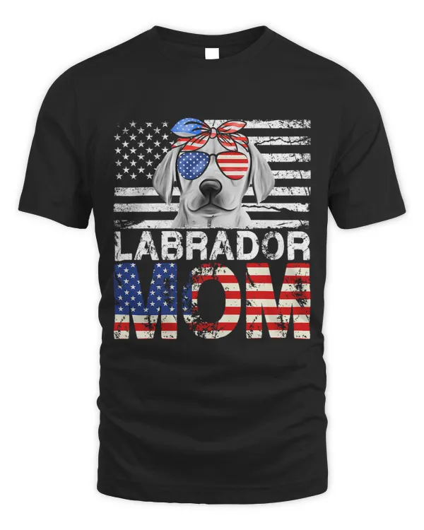 Womens Cool Labrador Mom USA Flag Patriotic Mothers Day