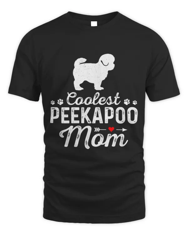 Womens Coolest Peekapoo Mom Funny Dog Mama Pet Dog Family