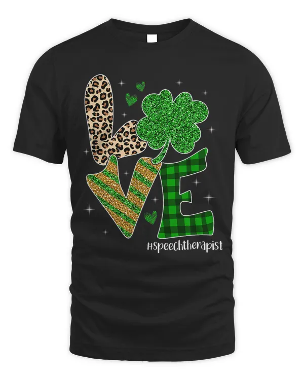 Womens Love Speech Therapist Life Leopard St Patricks Day Shamrock