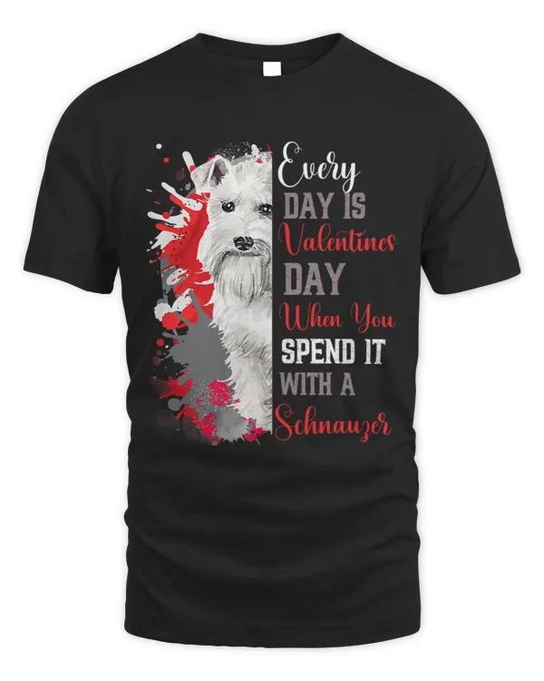 Womens Valentines Day Schnauzer Mom Mother Doggy Mum Dog White