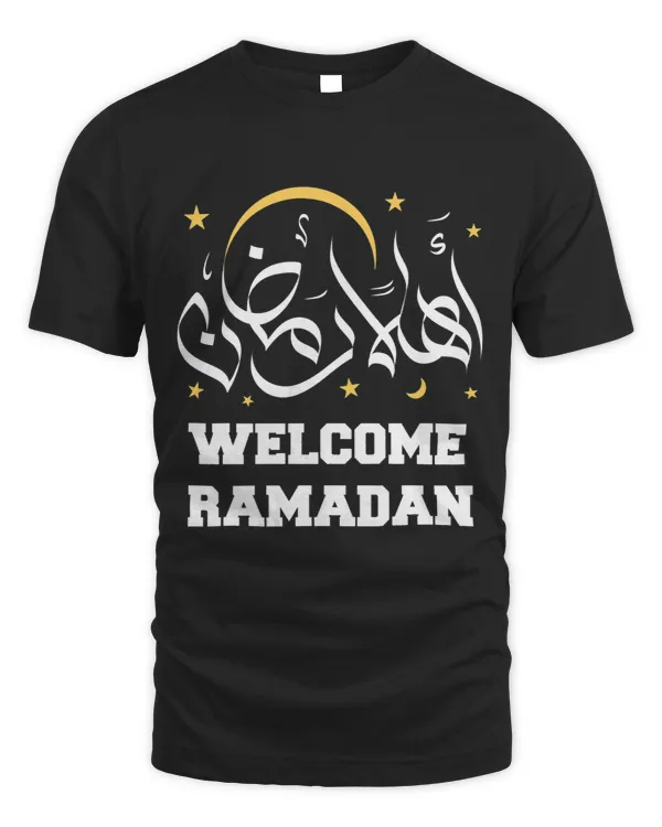 Mens Welcome Ramadan in modern Arabic calligraphy