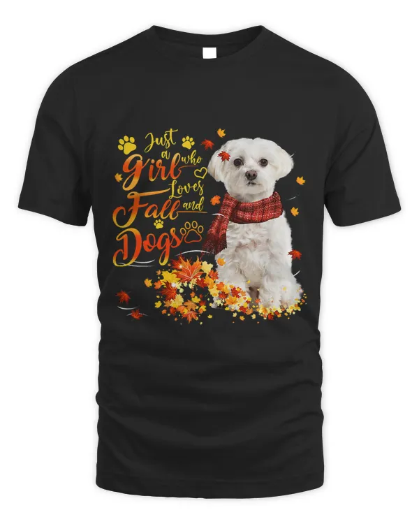 White Maltese Just A Girl Who Loves Fall And Dogs 27