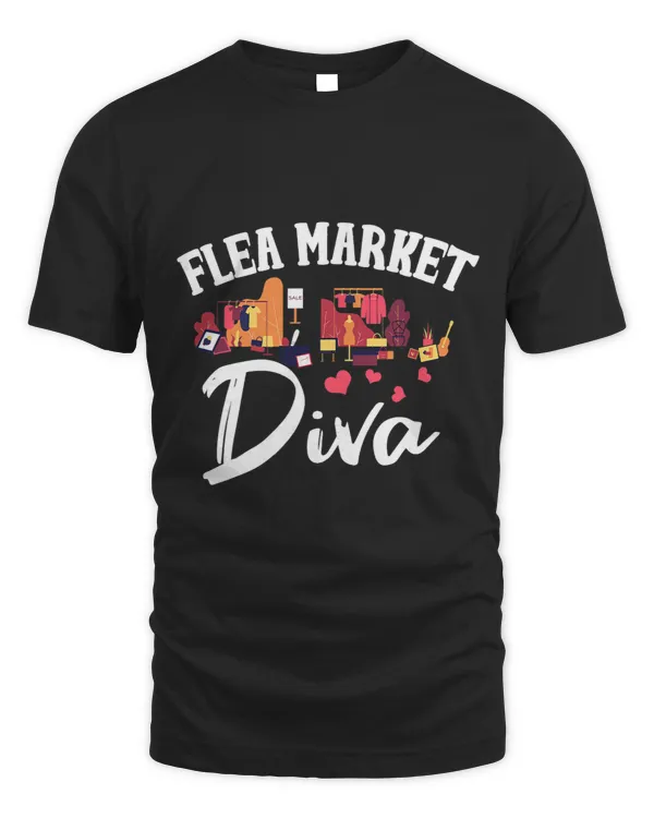 Womens Flea Market Shirt Funny Flea Market Diva Antiquing Gift