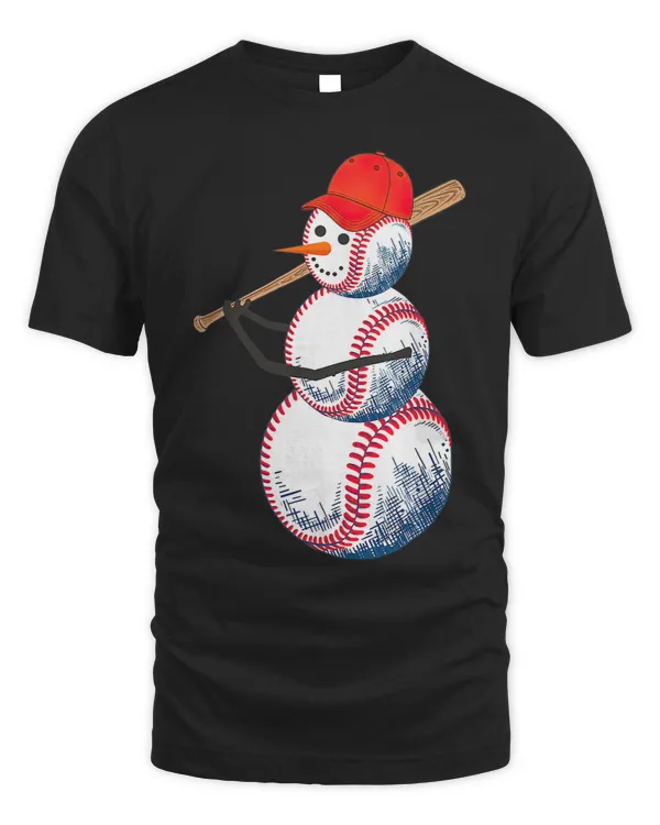 Xmas Baseball Snowman Balls Snow Christmas in July