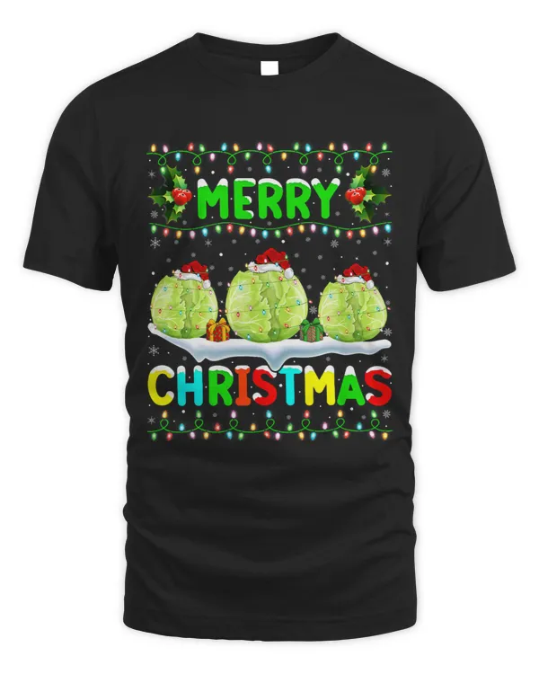 Xmas Cabbage Lighting Santa Hat Merry Christmas Cabbage
