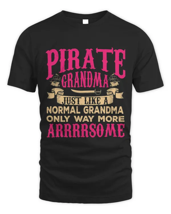 Womens Funny Pirate Shirt Women Jolly Roger Grandma Freebooter 2