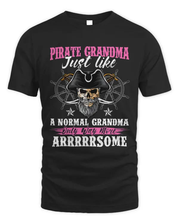 Womens Funny Pirate Shirt Women Jolly Roger Grandma Freebooter