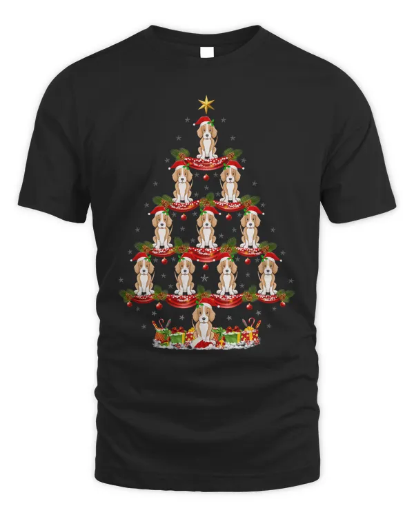 Xmas Holiday Funny Santa Foxhound Dog Christmas Tree