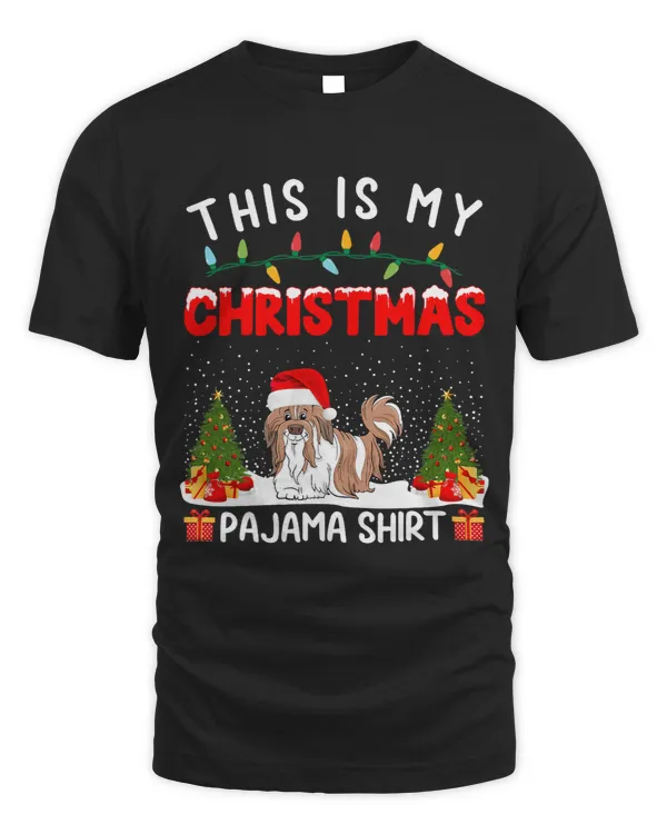 Xmas Holiday Party This Is My Shih Tzu Dog Christmas Pajama