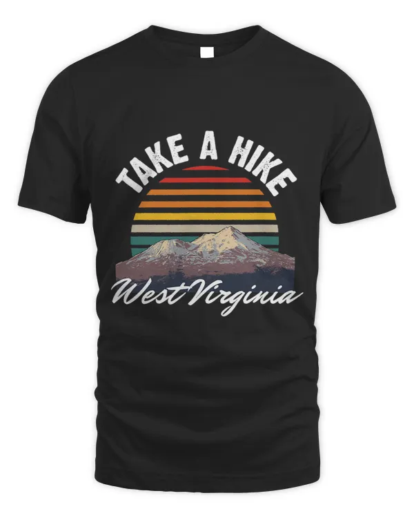 West Virginia Souvenir Hiking Take A Hike Vintage Sunset 3