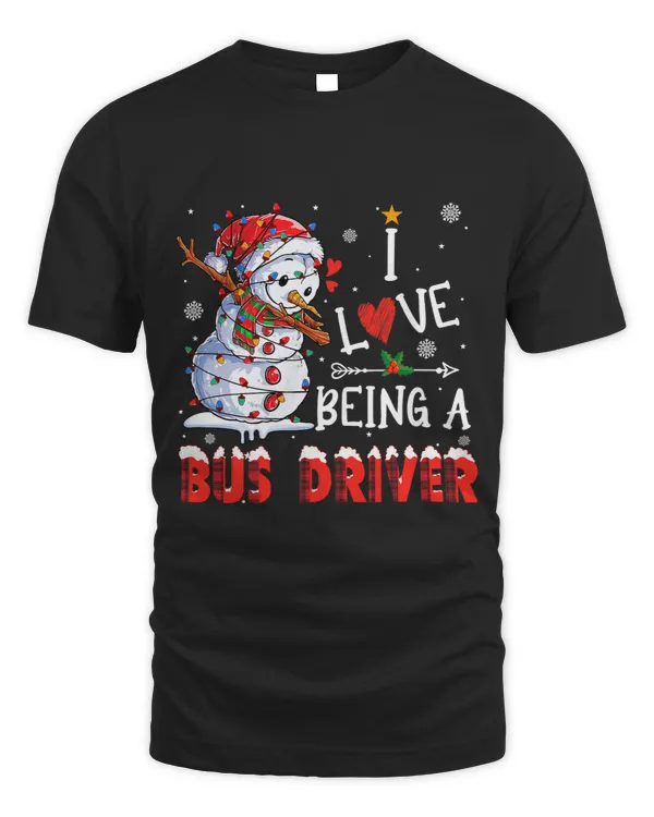 Xmas I Love Being A Bus Driver Christmas Snowman