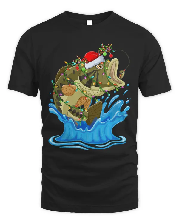 Xmas Lighting Fishing Santa Bass Fish Christmas