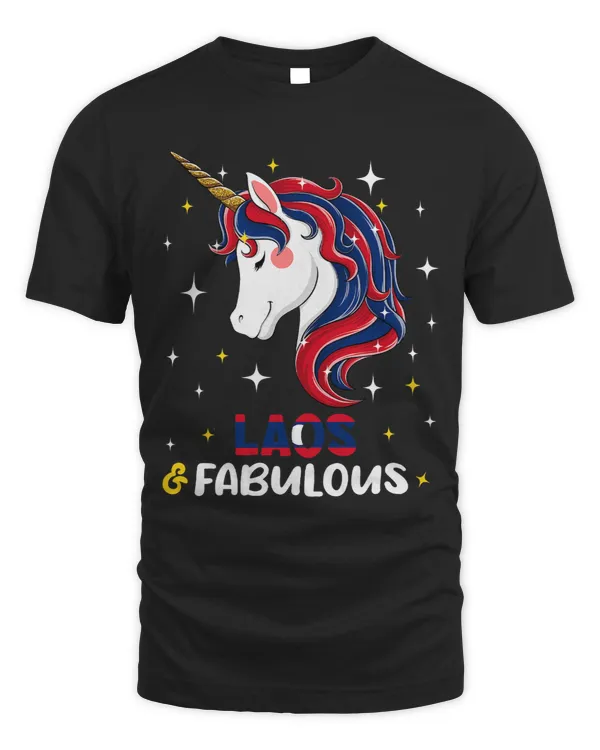 Womens Girl Laotians Laos Flag Unicorn Women