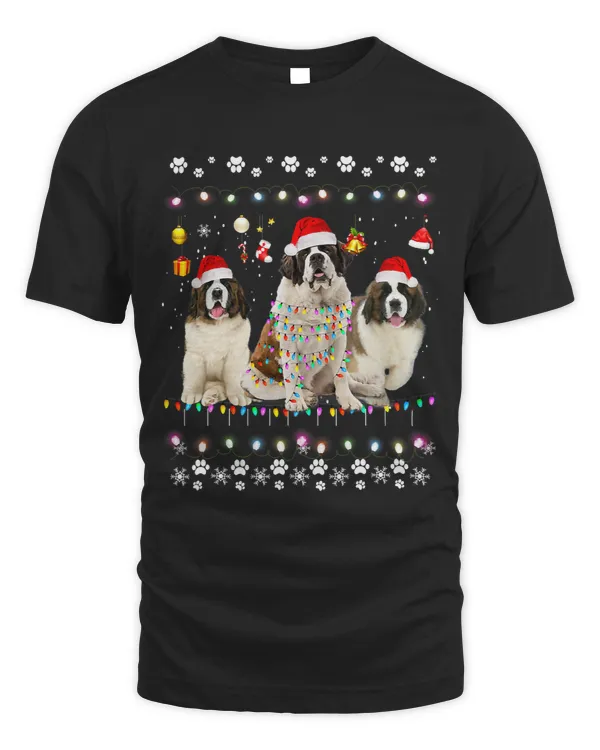 Xmas Lighting Matching Ugly Saint Bernard Dog Christmas 99