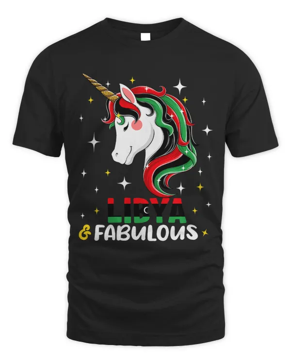Womens Girl Libyan Libya Flag Unicorn Women