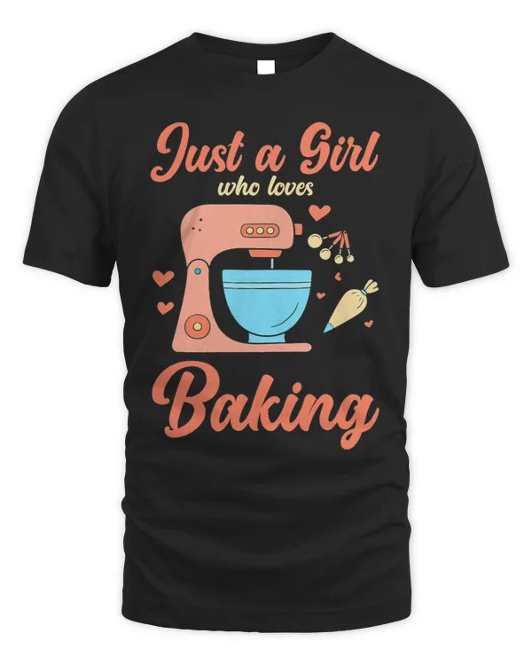 Womens Girl Loves Baking Dessert Cake Bread Bakery Baker