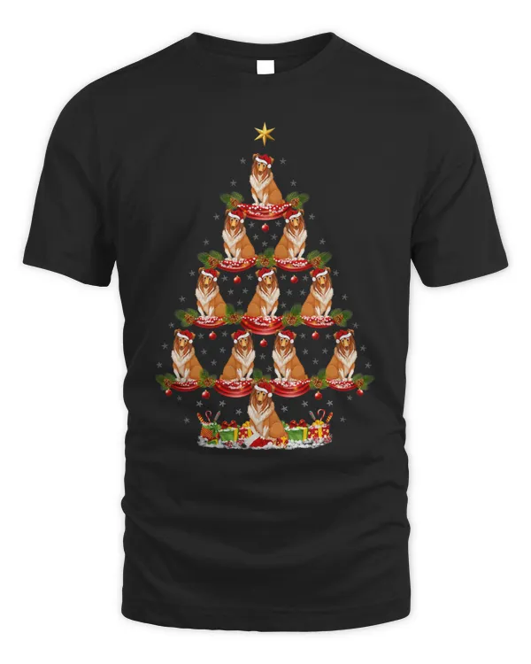 Xmas Lighting Santa Shetland Sheepdog Christmas Tree