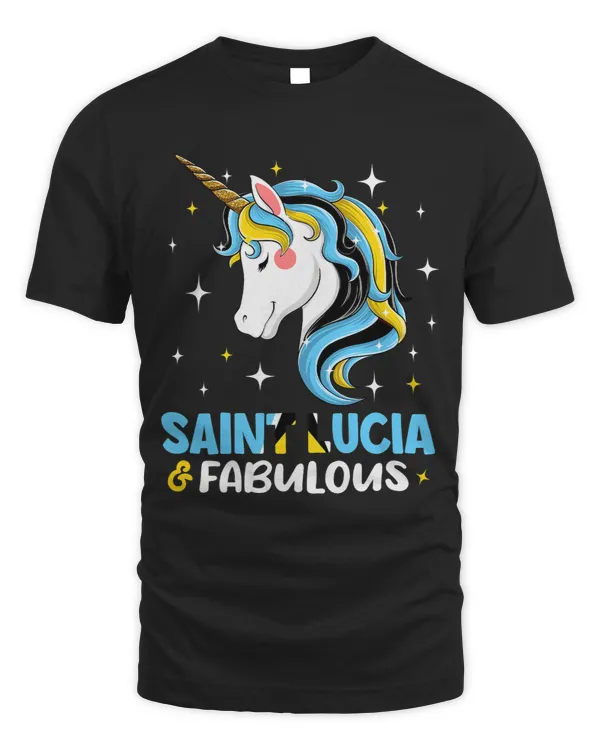 Womens Girl Saint Lucian Saint Lucia Flag Unicorn Women
