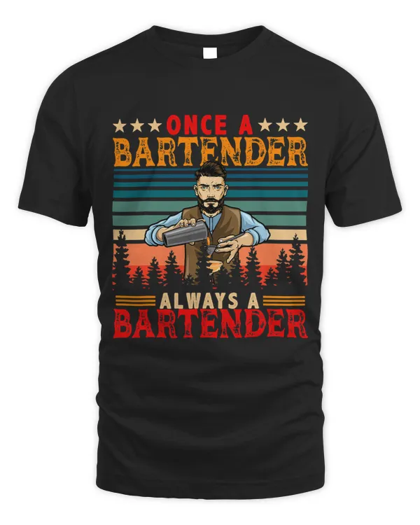 Vintage Once A Bartender Always A Bartender Funny Bartender 1