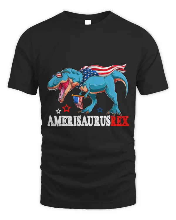 Dinosaur 4th Of July Kids Boys Men Amerisaurus T Rex Funny_1