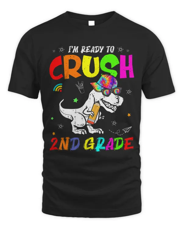 mb Im Ready Crush 2nd Grade Dinosaur Back To School Tie Dye