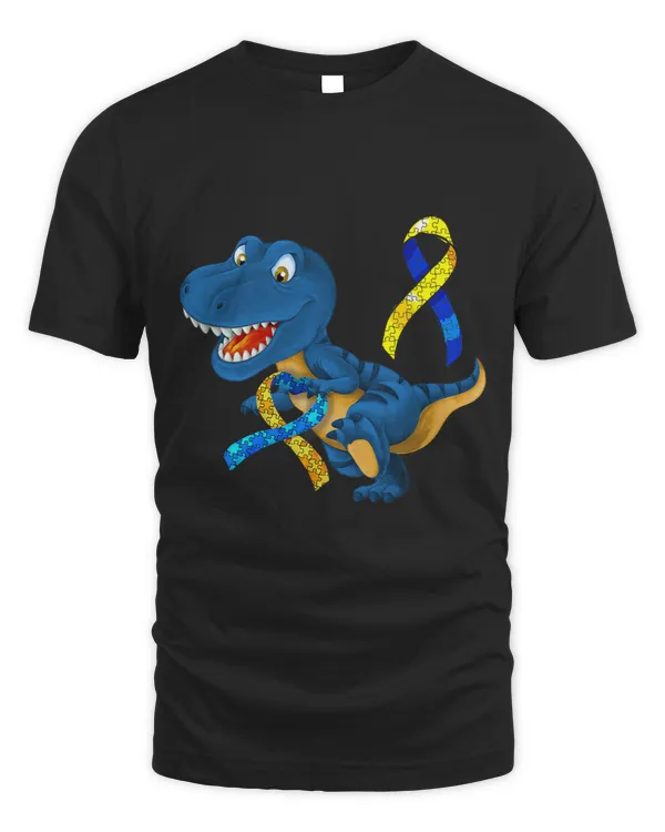 Dinosaur Down Syndrome Awareness Shirt for Kids Boys Girls