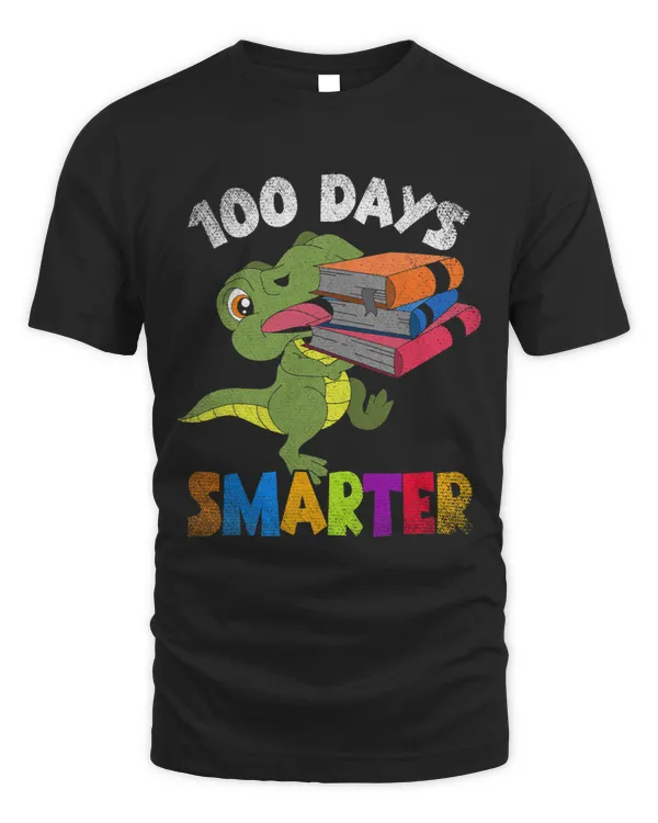Cute T Rex Student Dinosaur Books Happy 100 Days Of School