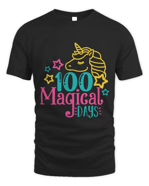 100 Magical Days Cutes Unicorn Teacher Student 100th Days
