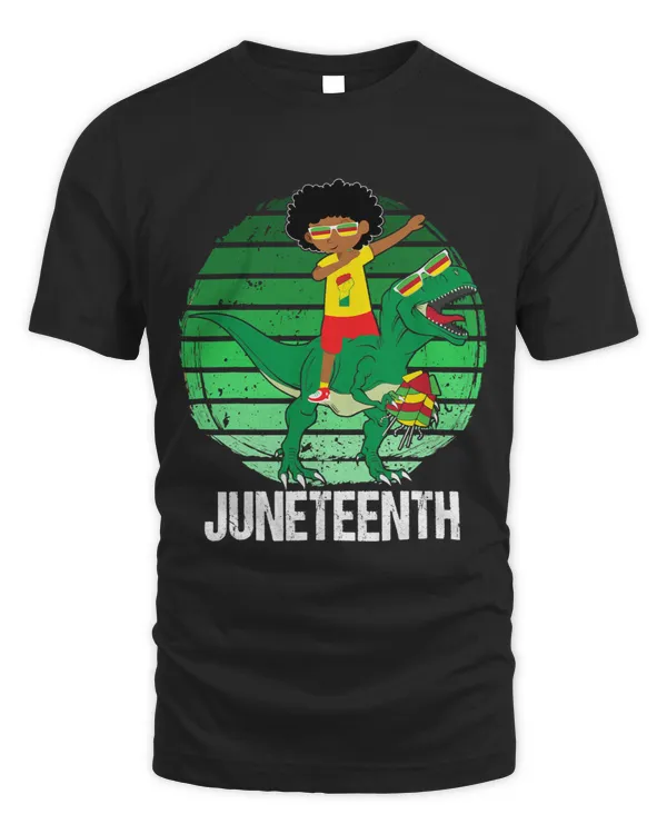 Dabbing Black King Riding Trex Dinosaur Juneteenth Melanin