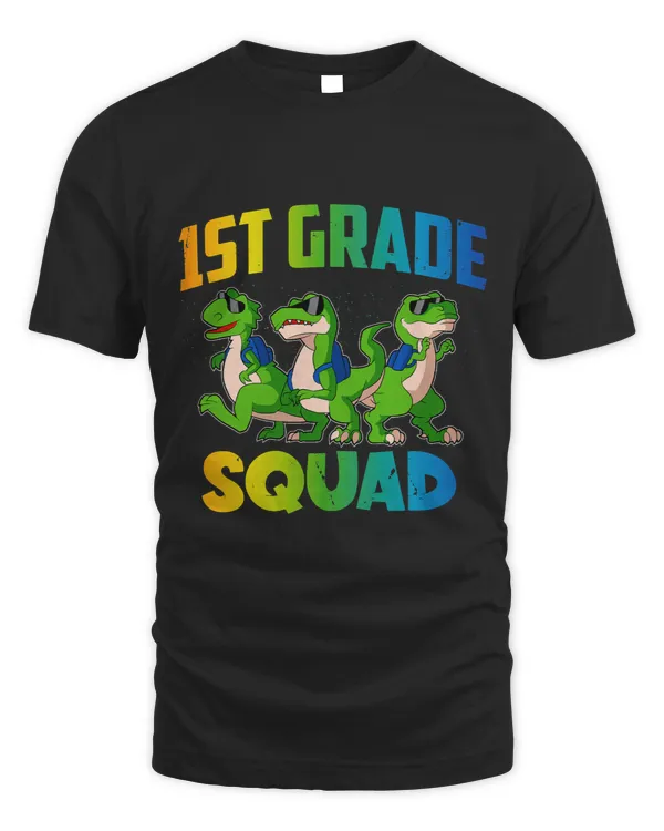 1st Grade Squad T Rex Dinosaur Back to School Backpack Boys 1