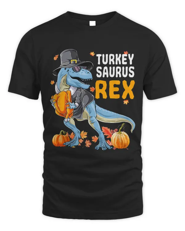 Boys Dinosaur Thanksgiving Shirt for Kids Turkey Saurus Rex