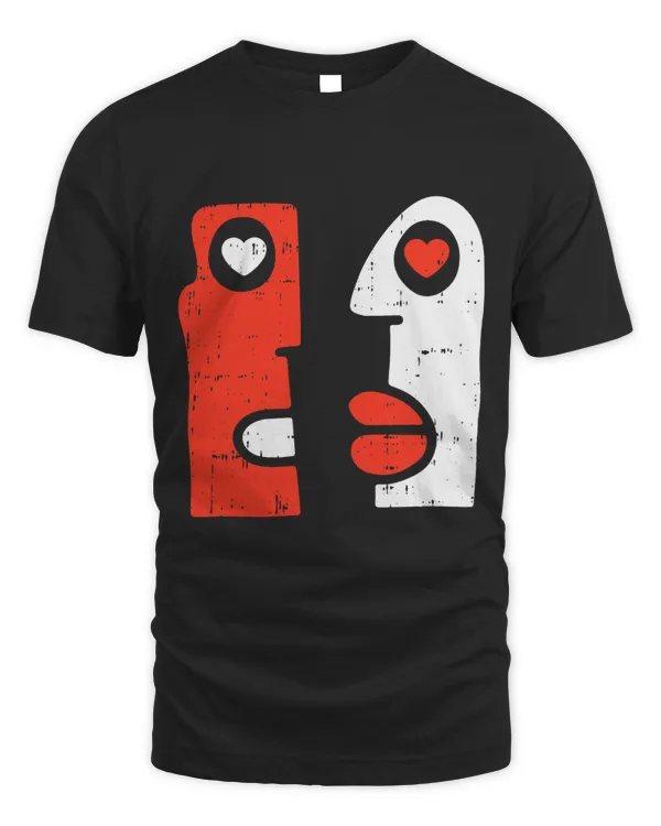 Abstract Art Face Valentines Day Drawing Painting Heart