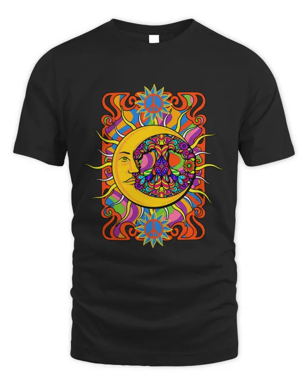 Abstract Sun Moon Constellation Stars Psychedelic Powers Art
