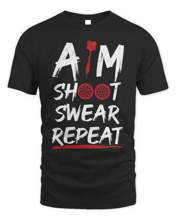 Aim Shoot Swear Repeat Dart Player Darting Dartboard Darts 3 8