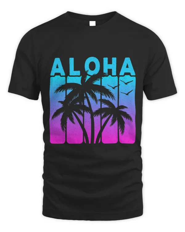 Aloha Hawaii Tropical Summer Palm Tree Hawaiian Vaporwave
