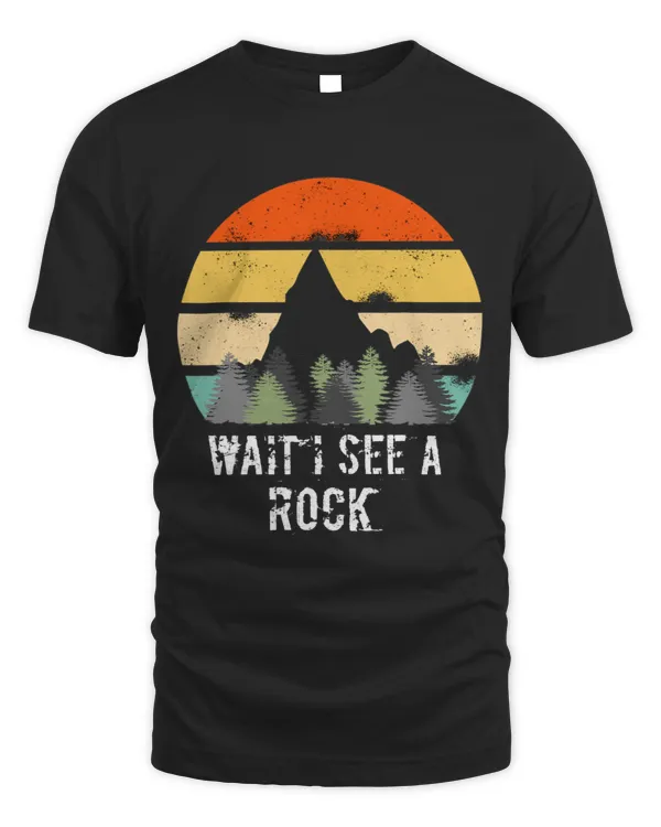 Retro Vintage Wait I See A Rock Funny Geologist Gift Idea