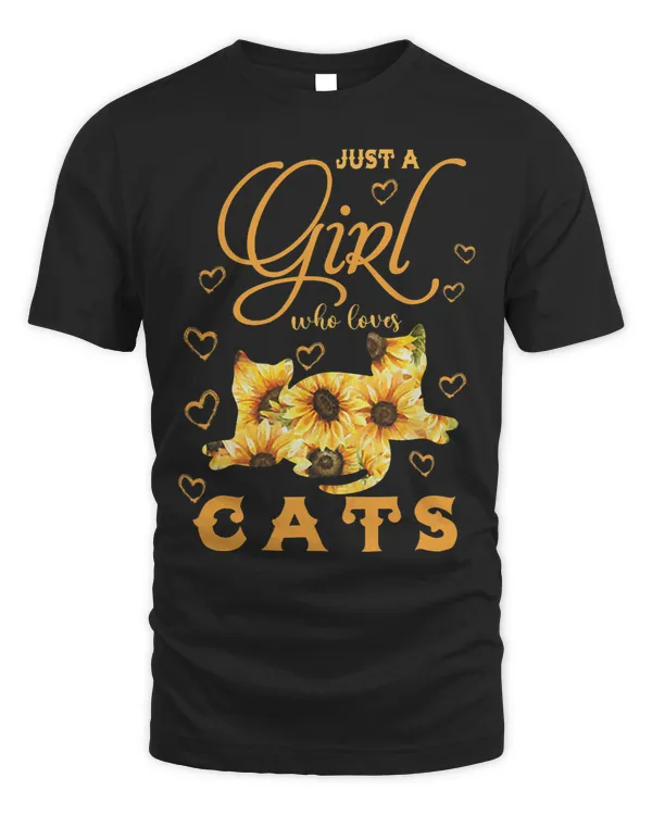 Just A Girl Who Loves Cats LOVE CAT MOM SUNFLOWER LOVER LOVE