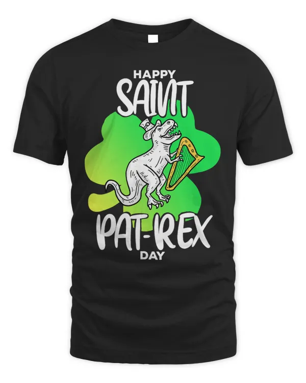 Happy St Patricks Day Leprechaun Dinosaur St Pat Trex Boys