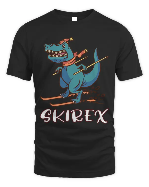 Christmas Rex Skiing Trex Dinosaur