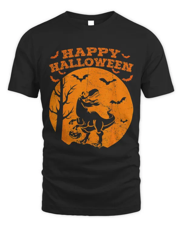 Cute Dinosaur Halloween Costume With Retro Pumpkin Skeleton 19