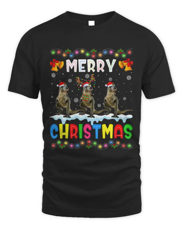 Funny Santa Dinosaur Animals Merry Christmas Pajama
