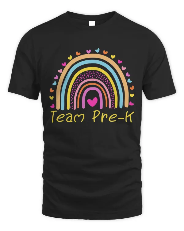 First Day Of Team Pre-K Squad Crew Teacher Rainbow Shirt
